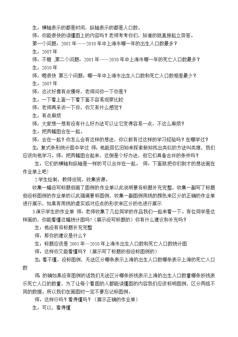 五年级下册数学教案-7.3 复式折线统计图｜冀教版第2页