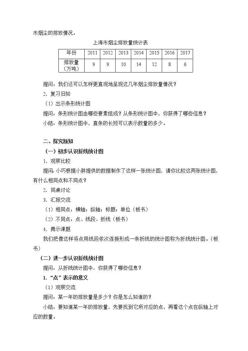 五年级下册数学教案-7.1   认识折线统计图｜冀教版   (1)第2页