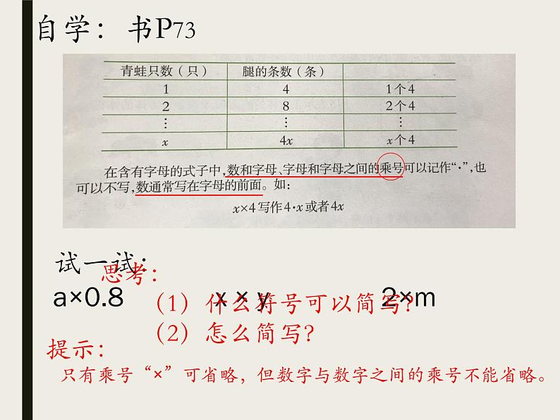 五年级下册数学课件-5.1 用字母表示数 ︳西师大版07