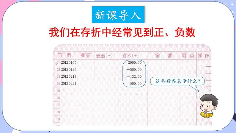 西师大版六上数学7.1《负数的初步认识》第2课时 用正、负数表示相反意义的量 课件02