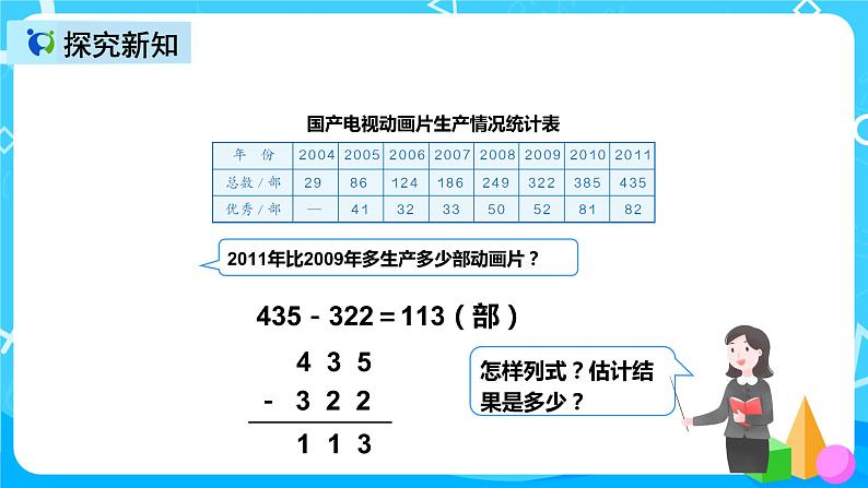 人教版数学三年级上册第四单元第三课时《减法（1）》课件+教案+同步练习（含答案）06