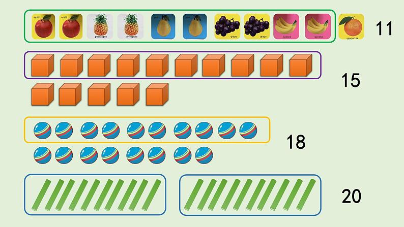 人教版小学数学一年级上册6.1 11~20各数的认识——1、2 课件06