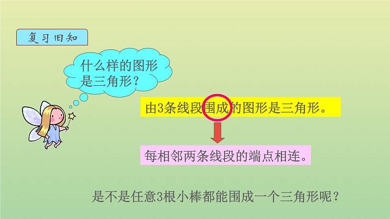 新人教版四年级数学下册第5单元三角形第2课时三角形的特性2教学课件02