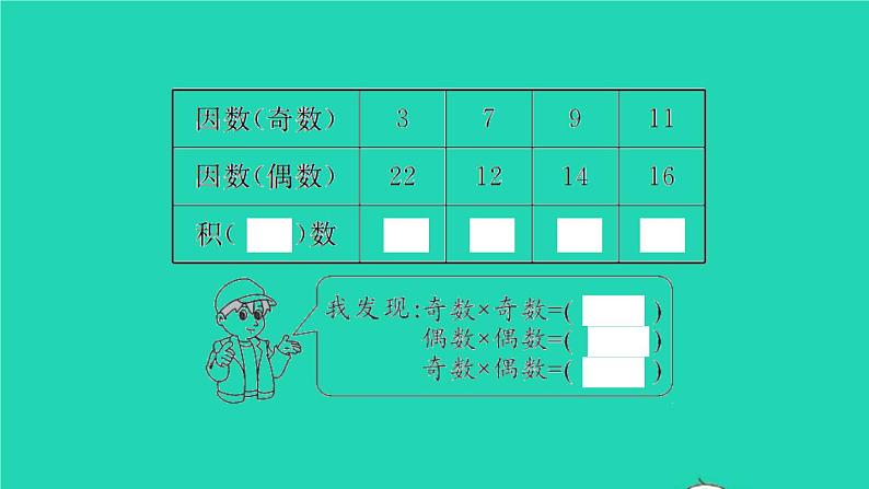 新人教版五年级数学下册第2单元因数和倍数第8课时奇偶性习题课件05