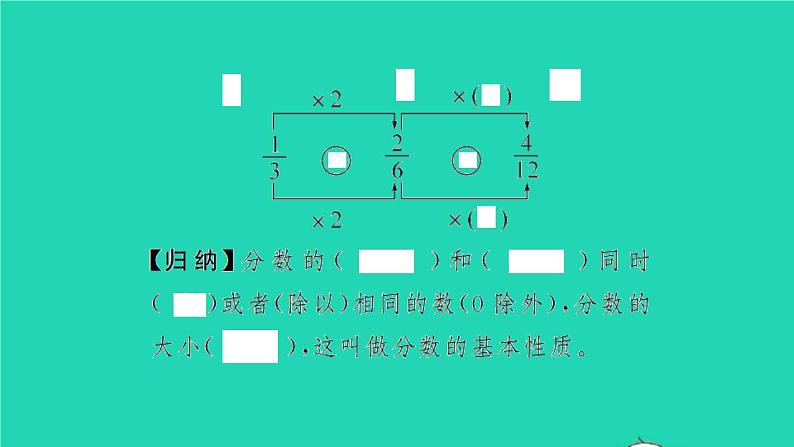 新人教版五年级数学下册第4单元分数的意义和性质第6课时分数的基本性质习题课件03