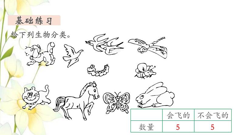 新人教版一年级数学下册第3单元分类与整理第3课时练习课教学课件04