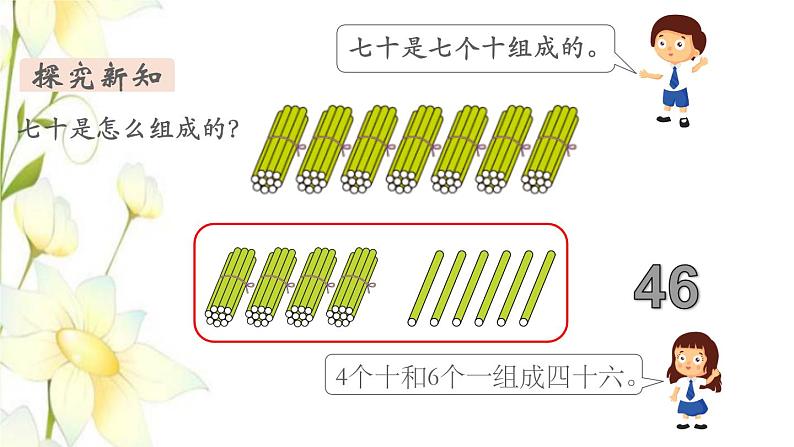 新人教版一年级数学下册第4单元100以内数的认识第2课时数的组成教学课件第5页