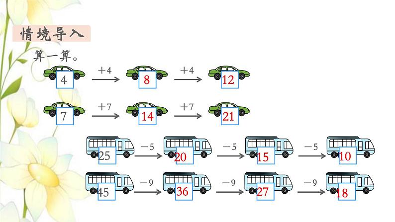 新人教版一年级数学下册第7单元找规律第2课时找规律2教学课件新人教版03