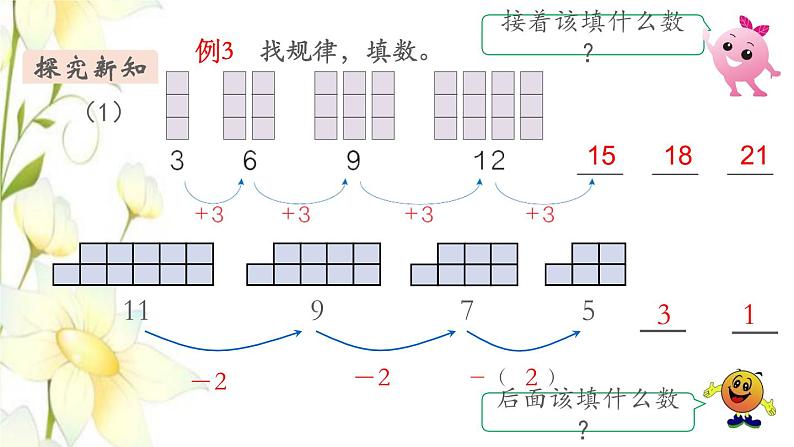 新人教版一年级数学下册第7单元找规律第2课时找规律2教学课件新人教版04