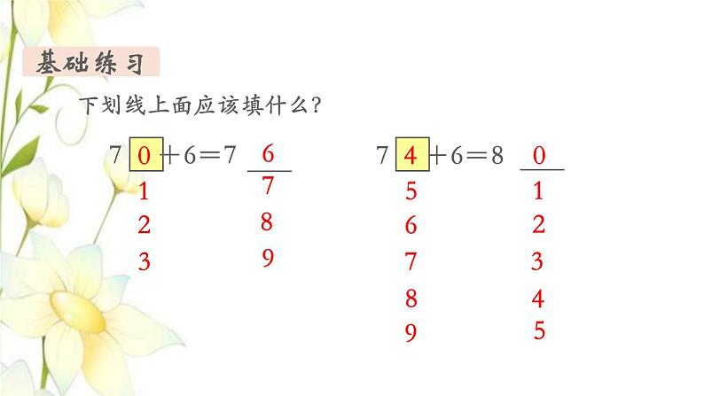 新人教版一年级数学下册第8单元总复习第2课时100以内的加减法教学课件新人教版07