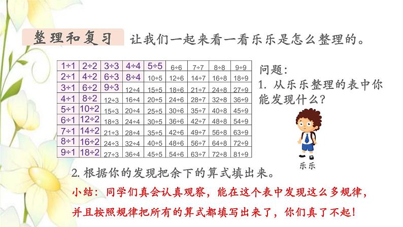 新人教版二年级数学下册第4单元表内除法二第6课时整理和复习教学课件04