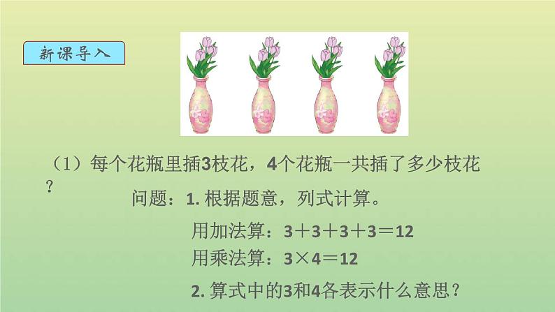 新人教版四年级数学下册第1单元四则运算第2课时乘除法的意义和各部分间的关系教学课件第3页