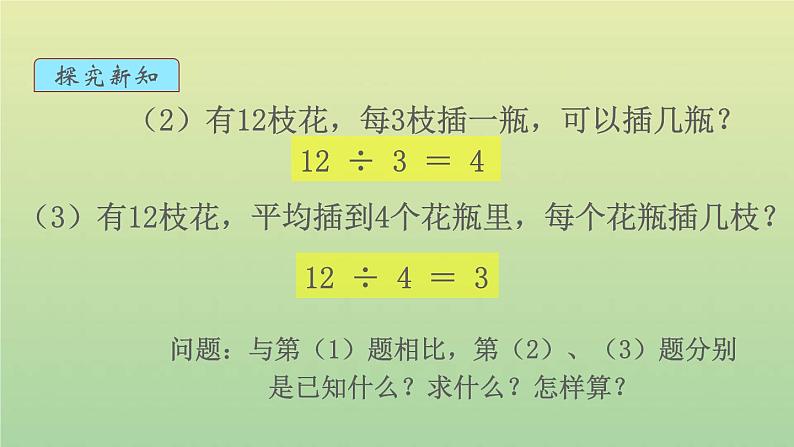 新人教版四年级数学下册第1单元四则运算第2课时乘除法的意义和各部分间的关系教学课件第6页