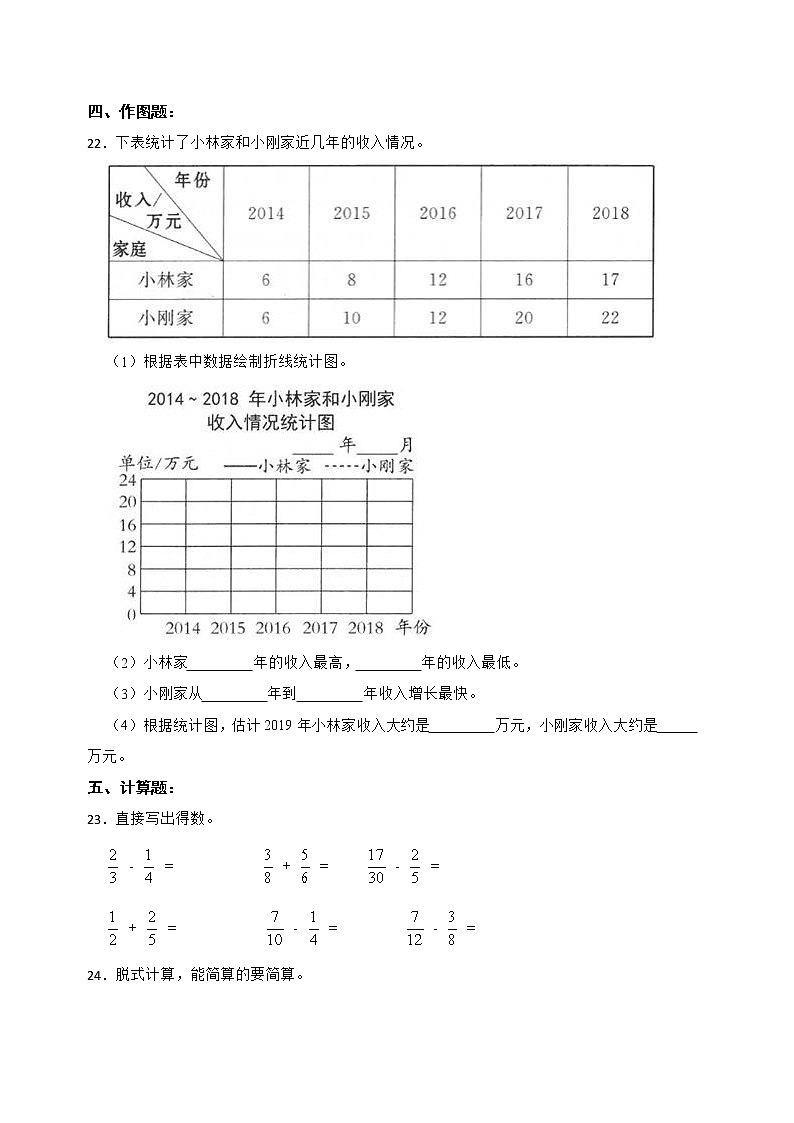 人教版数学五年级下册期末仿真模拟试卷（一）（有答案，带解析）第3页