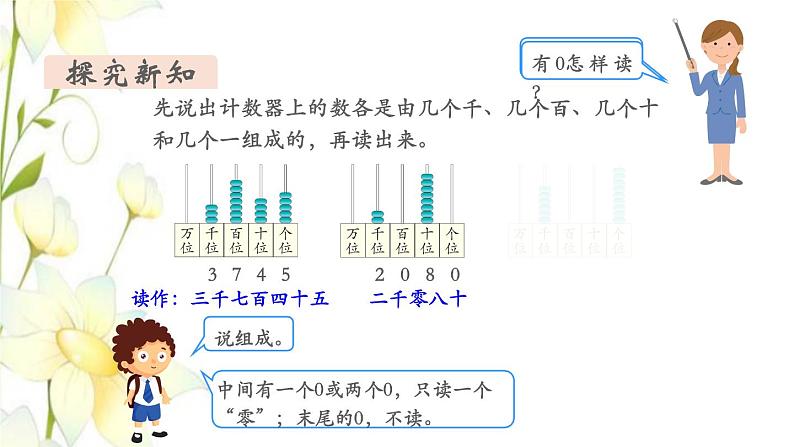 新人教版二年级数学下册第7单元万以内数的认识第6课时10000以内数的读写教学课件05