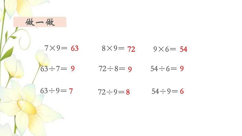 新人教版二年级数学下册第4单元表内除法二第2课时用9的乘法口诀求商教学课件第5页