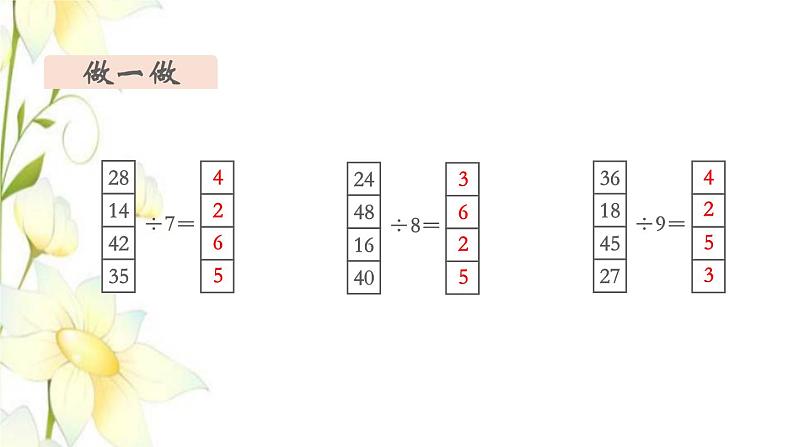 新人教版二年级数学下册第4单元表内除法二第2课时用9的乘法口诀求商教学课件第6页