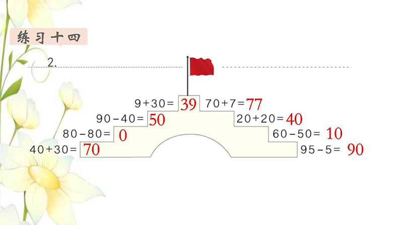 新人教版一年级数学下册第6单元100以内的加法和减法一第2课时练习课教学课件04