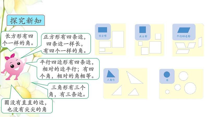 新人教版一年级数学下册第1单元认识图形二第1课时认识平面图形教学课件06