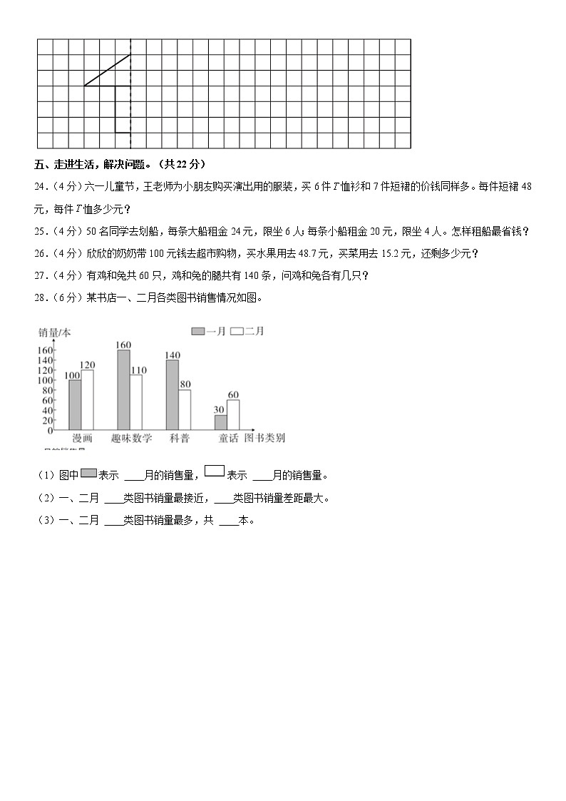 2020-2021学年浙江省宁波市慈溪市六校四年级（下）期末数学试卷  word，解析版第3页