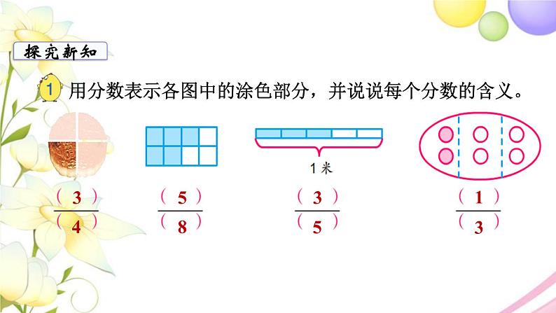 苏教版五年级数学下册第四单元分数的意义和性质第1课时分数的意义教学课件第3页