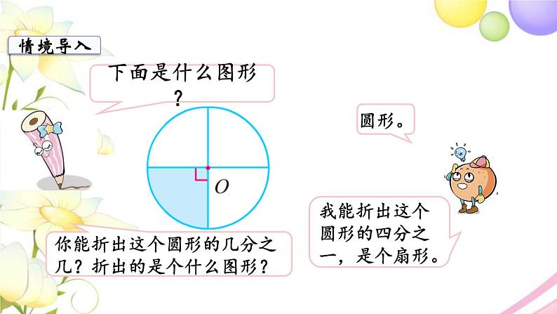 苏教版五年级数学下册第六单元圆第2课时扇形的初步认识教学课件03