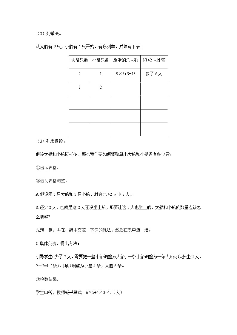 苏教版六年级数学下册第三单元解决问题的策略第2课时假设的策略教案第2页