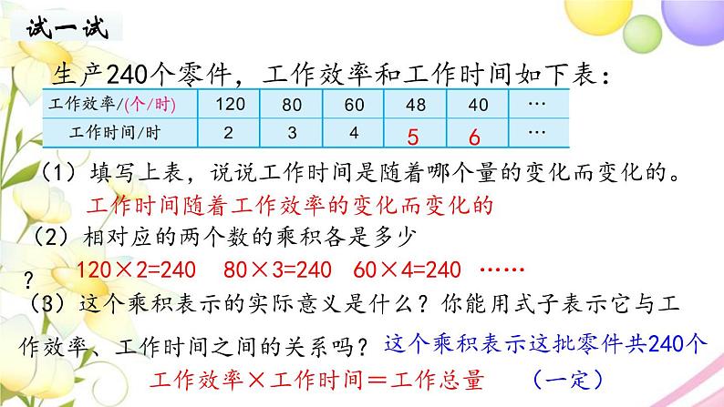 苏教版六年级数学下册第六单元正比例和反比例第3课时反比例的意义教学课件05