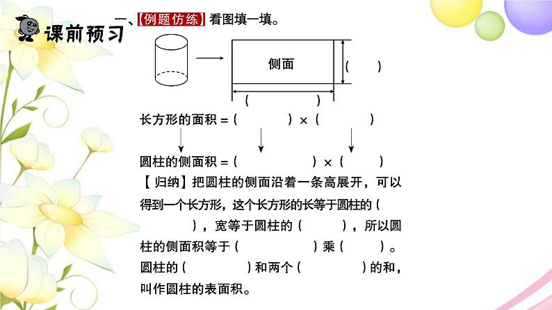 苏教版六年级数学下册第二单元圆柱和圆锥第2课时圆柱的表面积习题课件第2页