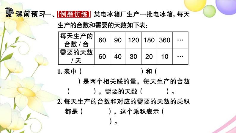 苏教版六年级数学下册第六单元正比例和反比例第3课时反比例的意义习题课件第2页