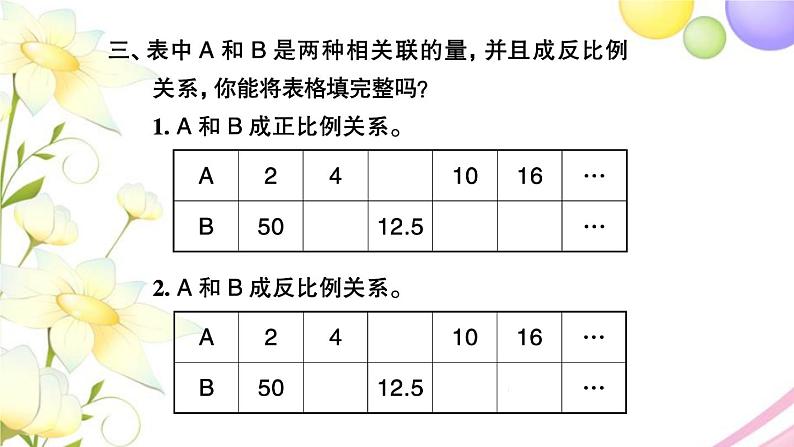 苏教版六年级数学下册第六单元正比例和反比例第3课时反比例的意义习题课件第5页