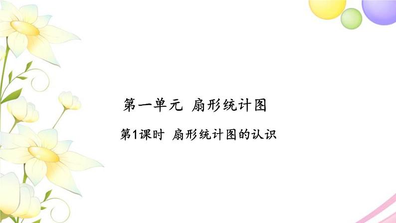 苏教版六年级数学下册第一单元扇形统计图第1课时扇形统计图的认识习题课件01