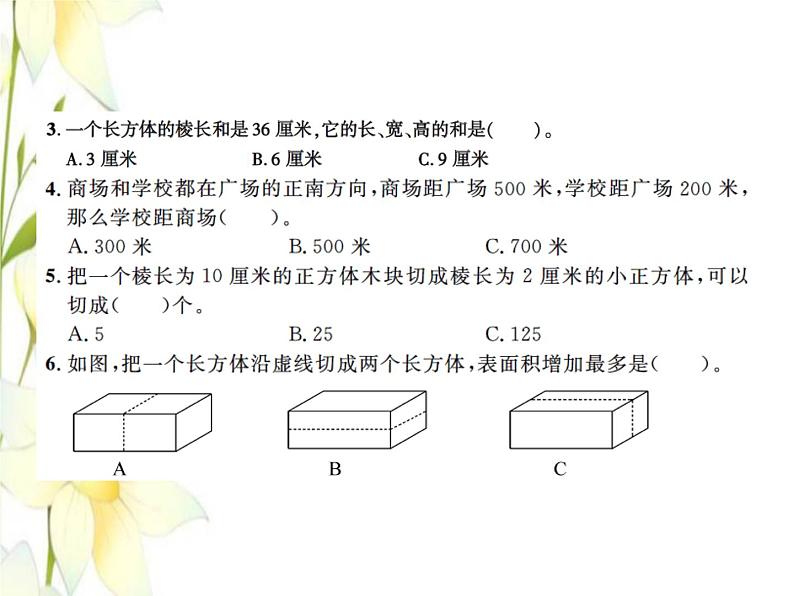 北师大版五年级数学下册专项二图形与几何习题课件06