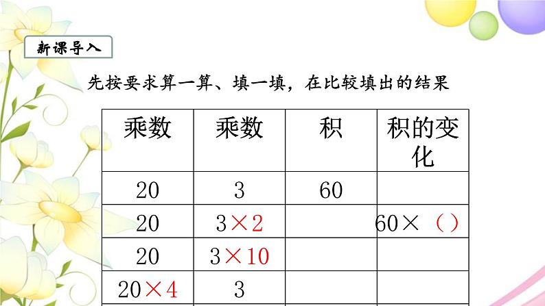 苏教版四年级数学下册第三单元三位数乘两位数第4课时积的变化规律教学课件02