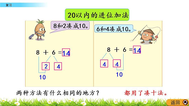 10.7苏教版数学一年级上册第十单元《20以内的进位加法》-课后复习PPT课件06