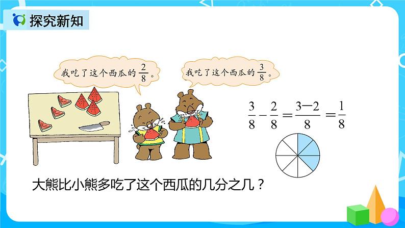 人教版数学三年级上册第八单元第五课时《同分母分数加减法》课件+教案+同步练习（含答案）08