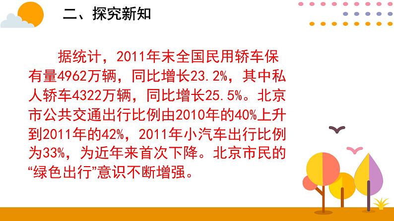 2020-2021学年六年级下册人教版数学教学课件 6.12绿色出行第3页