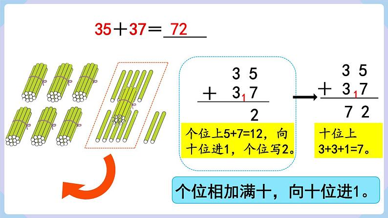 人教版二年级数学上册课件 第2单元 100以内的加法和减法（二） 第3课时  进位加05