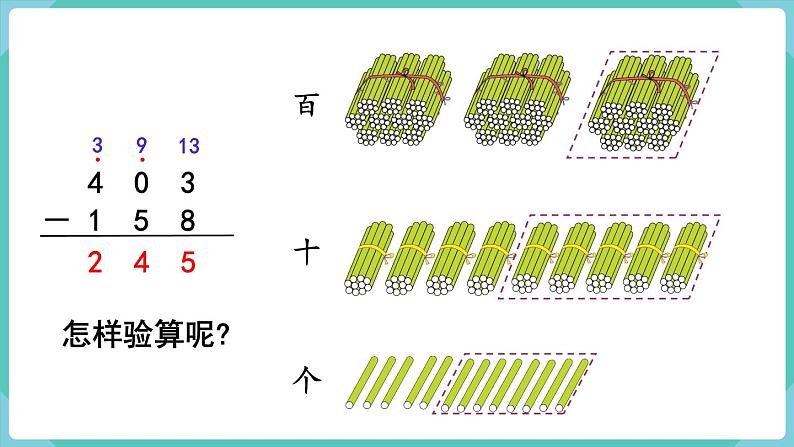 人教版三年级数学上册课件 第4单元  万以内的加法和减法（二） 第4课时  三位数减三位数（2）第7页