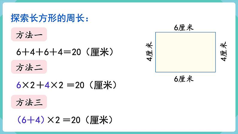 人教版三年级数学上册课件 第7单元  长方形和正方形 第3课时  长方形和正方形的周长第4页