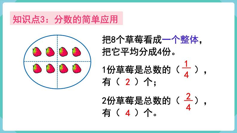 人教版三年级数学上册课件 第8单元  分数的初步认识 第8课时  整理和复习第6页