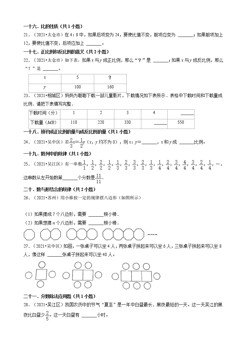 03填空题-江苏省苏州市2021年各区小升初数学真题知识点分类汇编（共59题）第3页