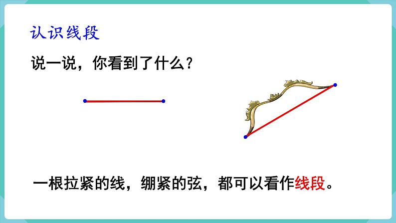 人教版四年级数学上册课件 第3单元 角的度量  第1课时  线段、直线、射线和角04