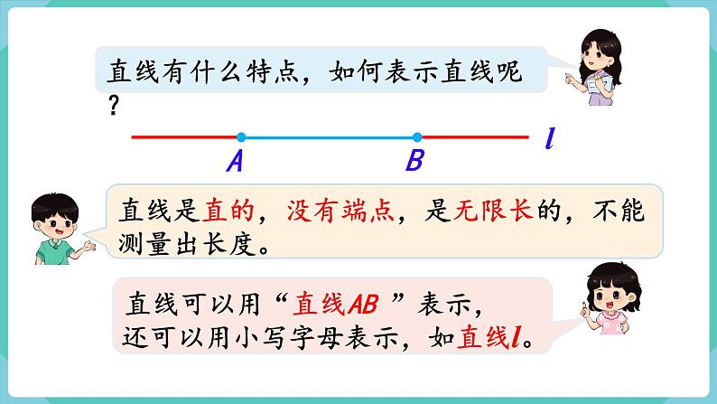 人教版四年级数学上册课件 第3单元 角的度量  第1课时  线段、直线、射线和角08