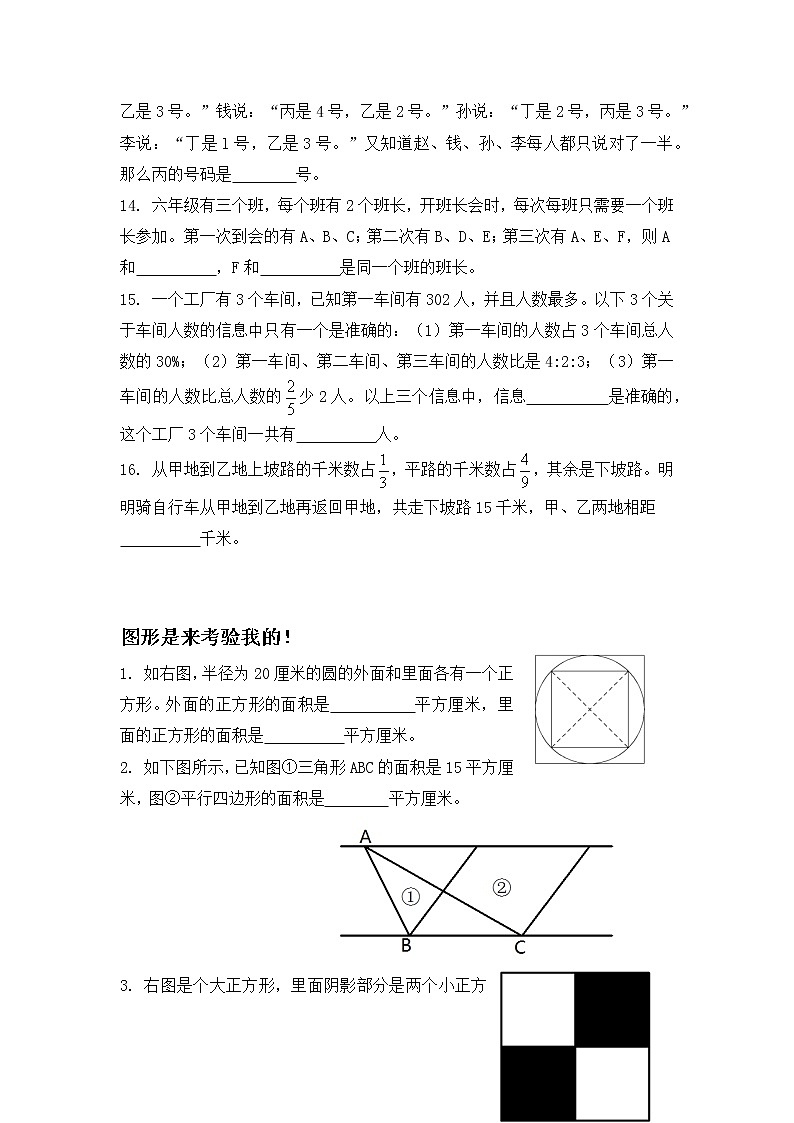 六下数学综合大考察 试卷02