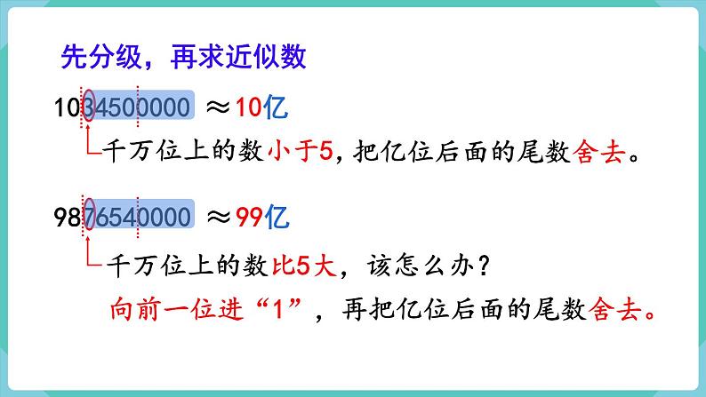 人教版四年级数学上册课件 第1单元 大数的认识  第10课时  求亿以上数的近似数04