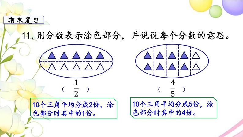 苏教版三年级数学下册十期末复习第3课时分数和小数的初步认识教学课件第5页