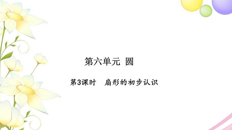 苏教版五年级数学下册第六单元圆第3课时扇形的初步认识习题课件01