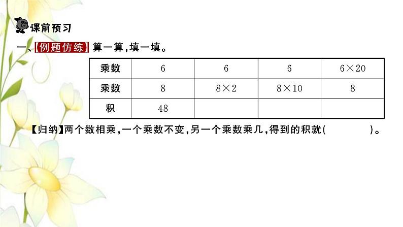 苏教版四年级数学下册第三单元三位数乘两位数第4课时积的变化规律习题课件第2页