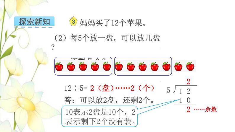 苏教版二年级数学下册一有余数的除法第2课时除法竖式教学课件05